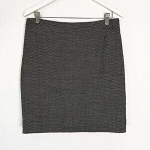 Akris Punto Black and White Wool Blend Polka Dot Knee Length Skirt